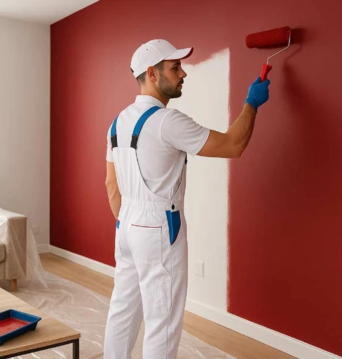 Interior wall painting service in a Hyderabad apartment